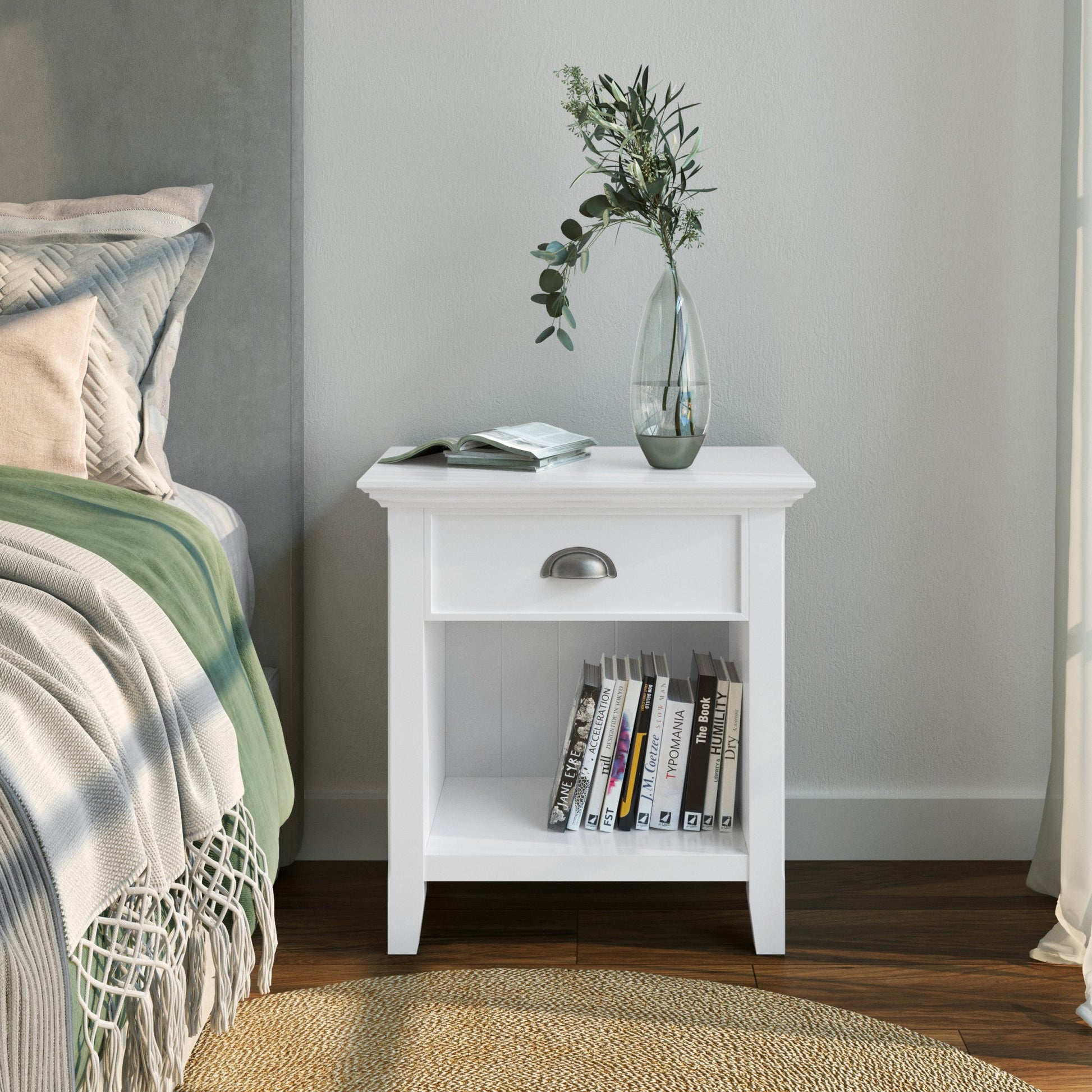 White | Acadian Bedside Table