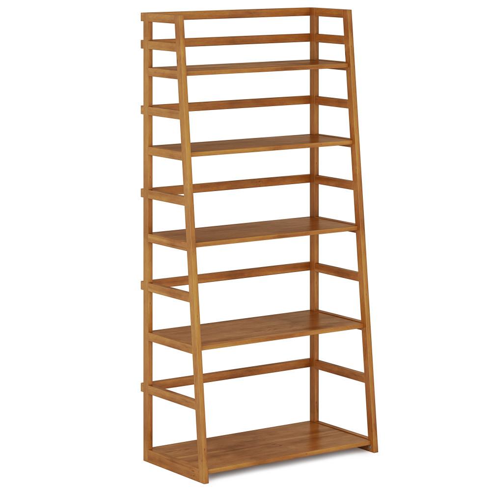 Light Golden Brown | Acadian Ladder Shelf Bookcase