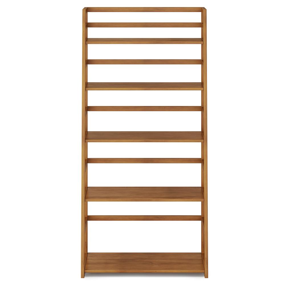 Light Golden Brown | Acadian Ladder Shelf Bookcase