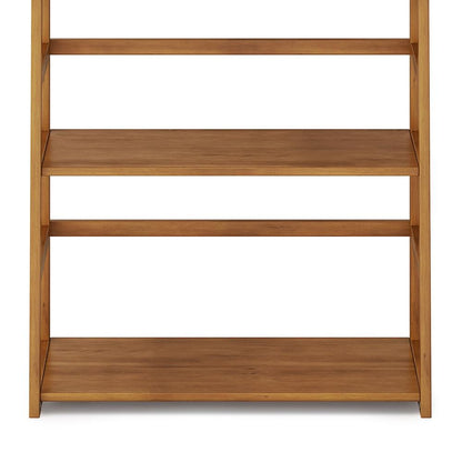 Light Golden Brown | Acadian Ladder Shelf Bookcase