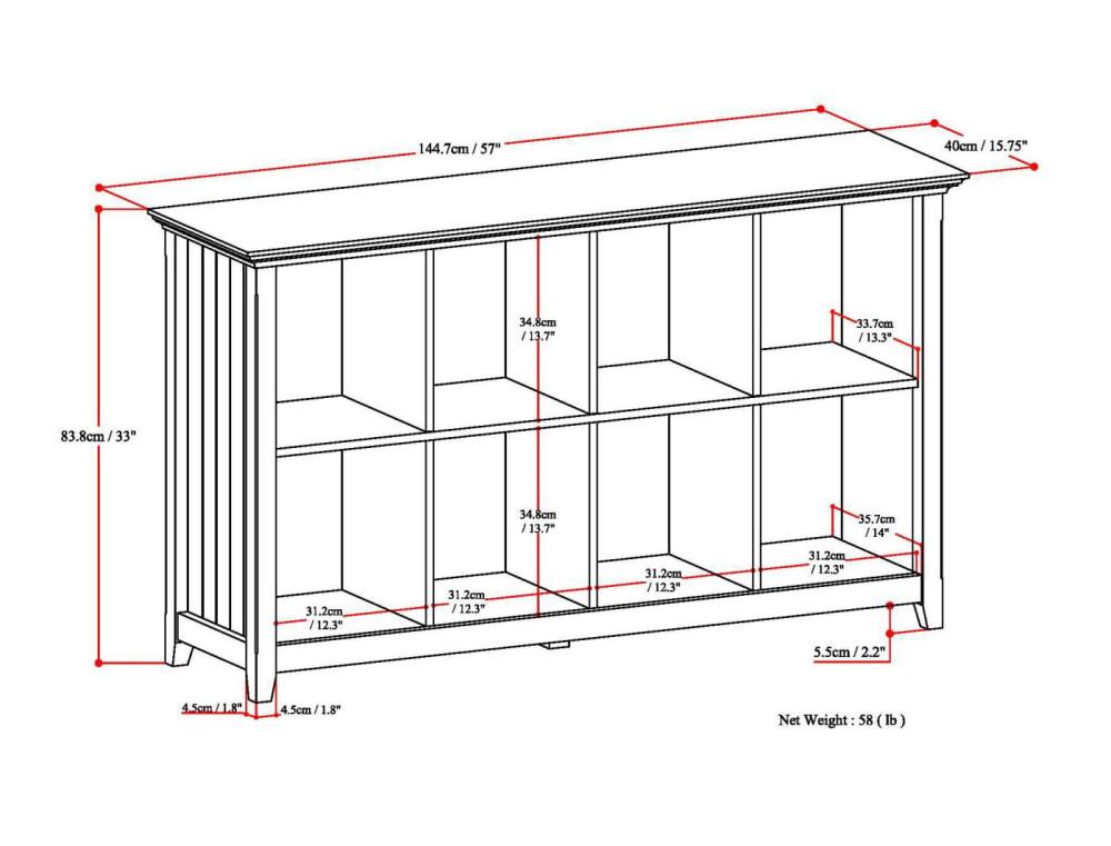 Light Golden Brown | Acadian 8 Cube Storage / Sofa Table