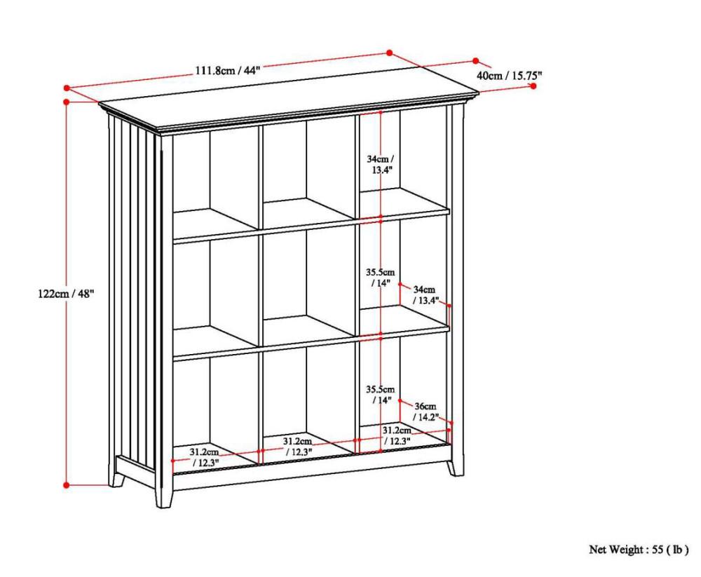 Light Golden Brown | Acadian Nine Cube Bookcase & Storage Unit