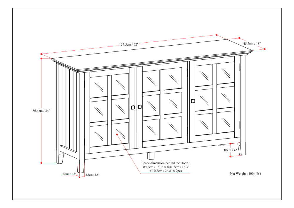 Acadian Wide Storage Cabinet