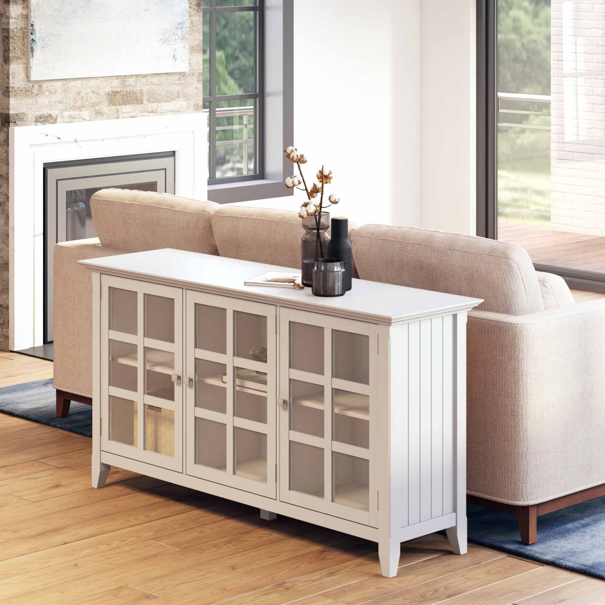 White | Acadian Wide Storage Cabinet