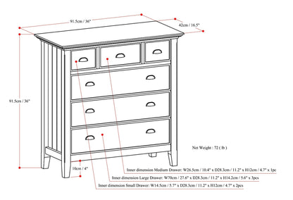 White | Acadian Bedroom Chest of Drawers