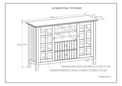 Black | Acadian Tall TV Stand