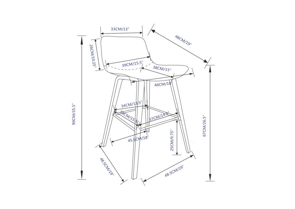 Addy 26 inch Counter Stool (Set of 2)