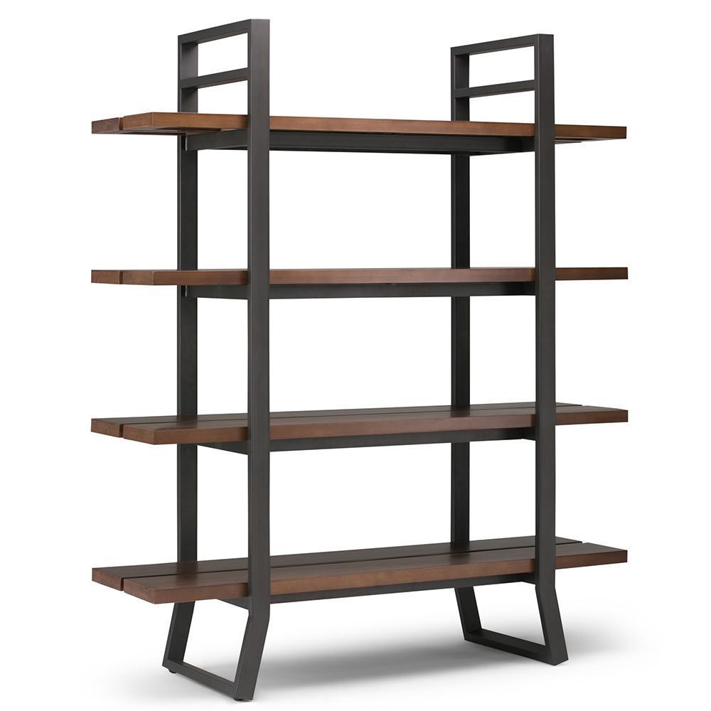 Adler Solid Wood Bookcase in Light Walnut Brown