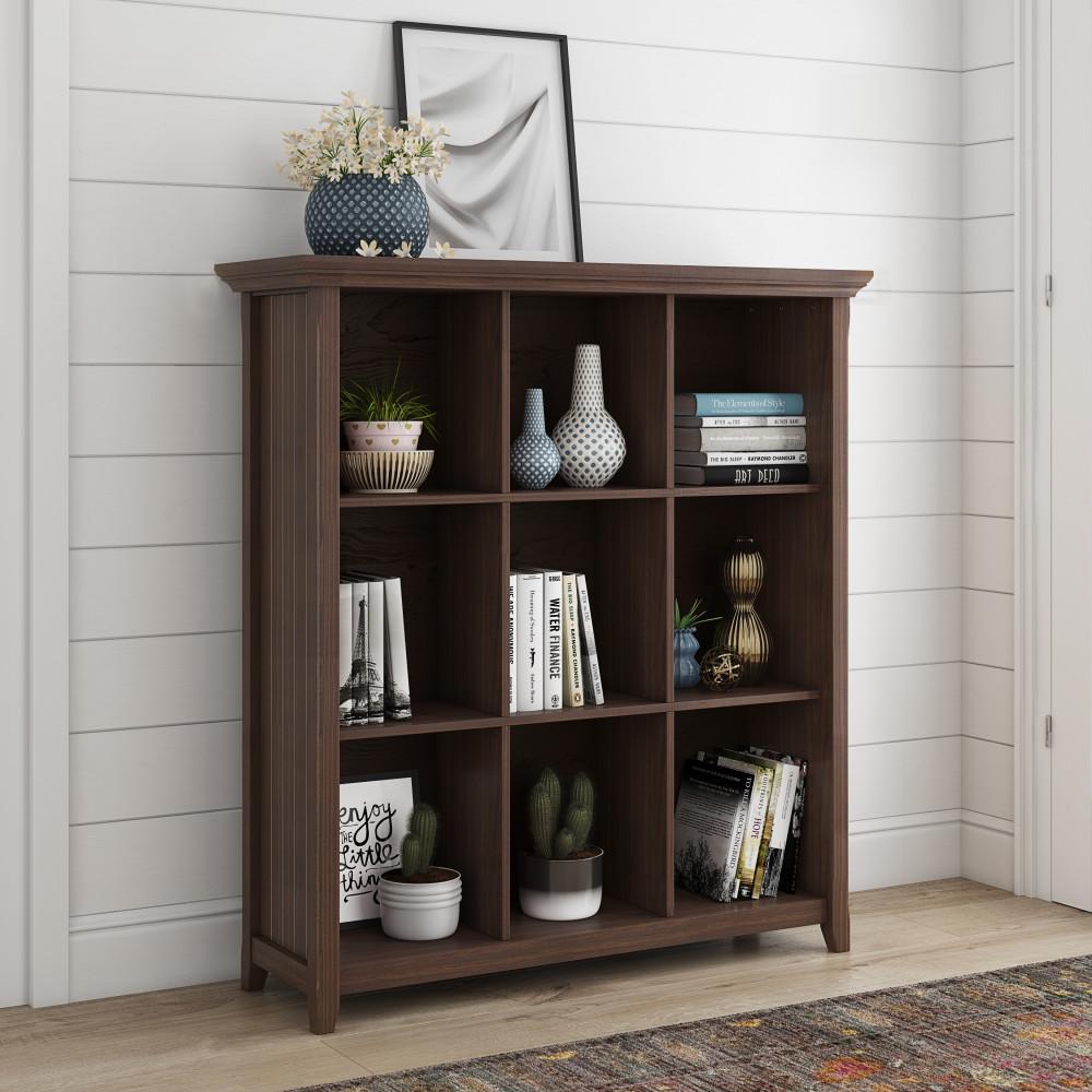 Warm Walnut Brown | Acadian Nine Cube Bookcase & Storage Unit