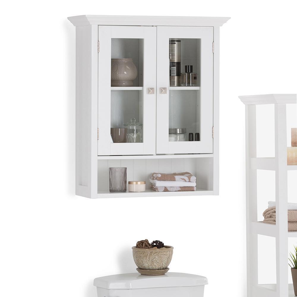 White | Acadian Double Door Wall Cabinet