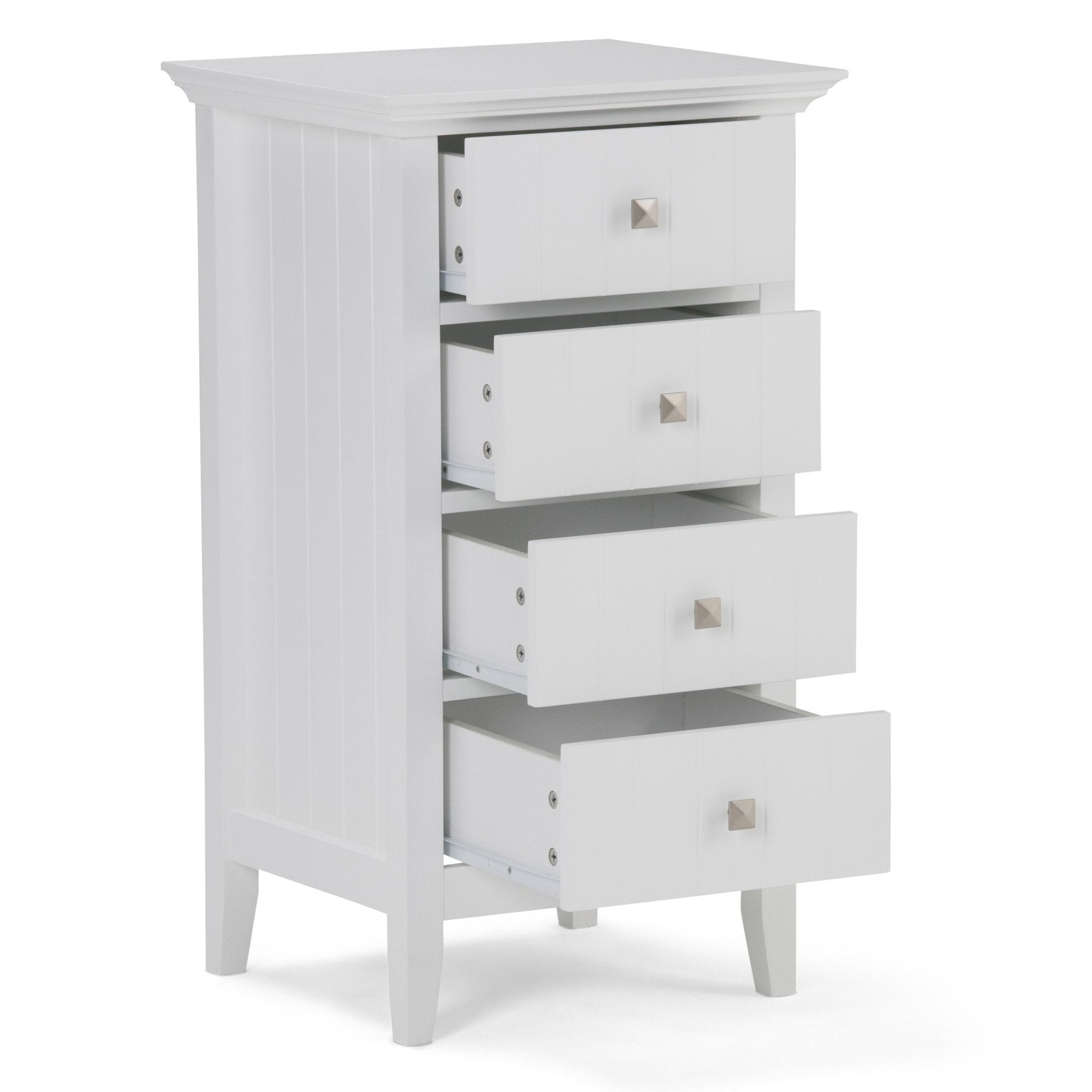 Pure White | Acadian Four Drawer Floor Cabinet