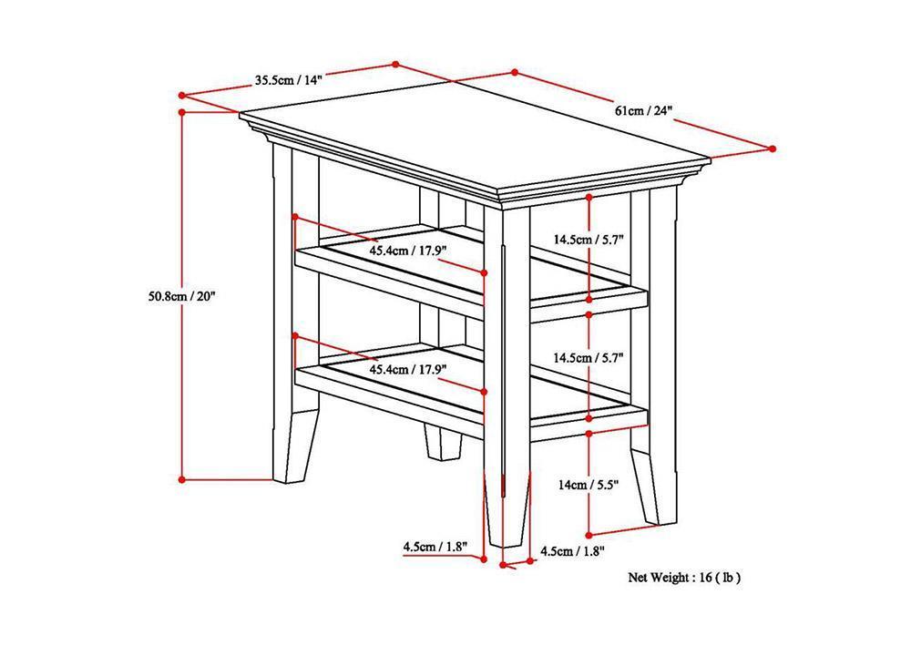 Brunette Brown | Acadian Narrow Side Table