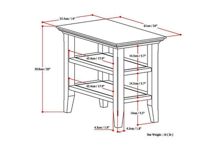 Light Golden Brown | Acadian Narrow Side Table