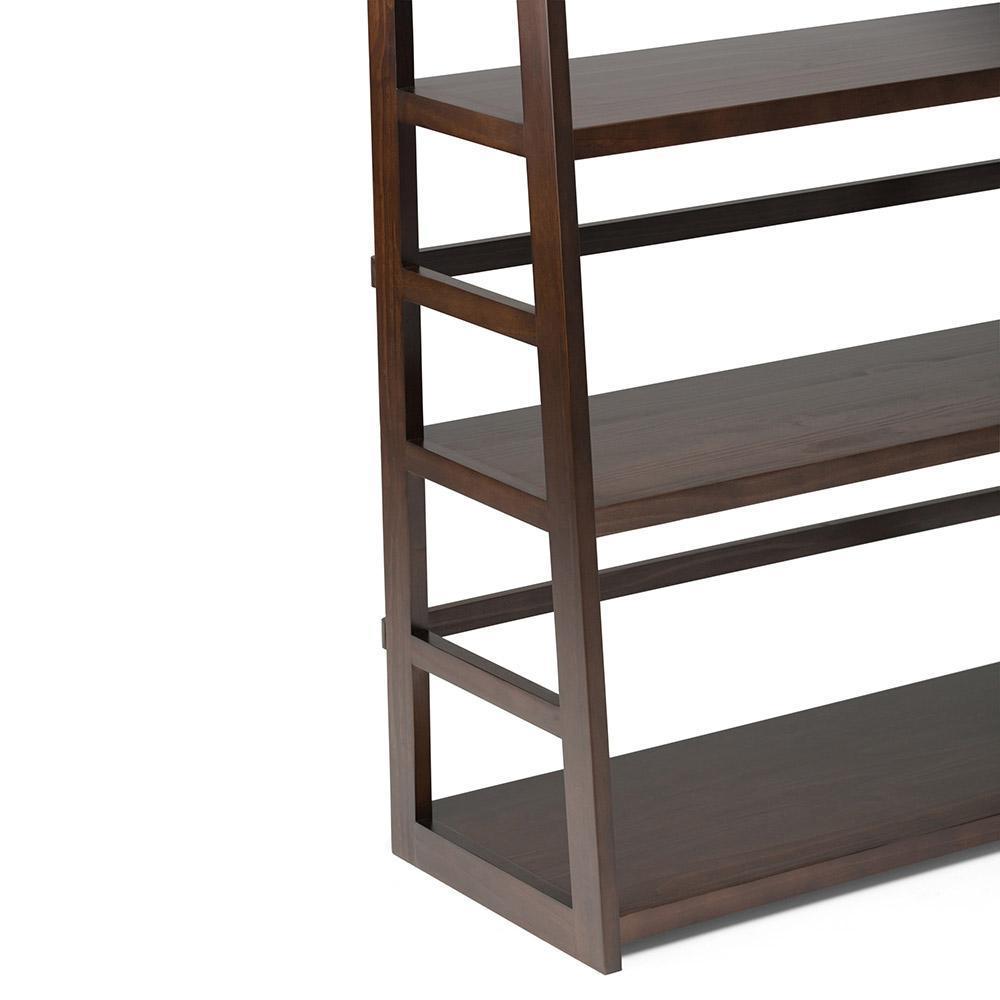 Brunette Brown | Acadian 72 x 36 inch Wide Ladder Shelf Bookcase