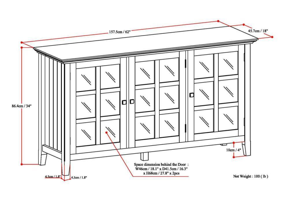 Brunette Brown | Acadian Wide Storage Cabinet