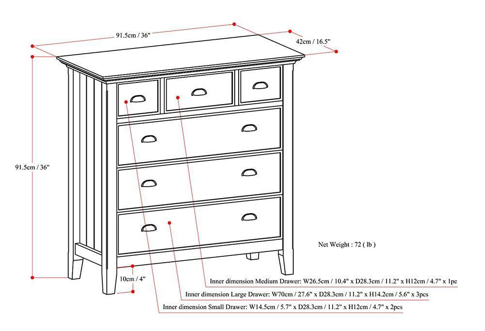 Brunette Brown | Acadian Bedroom Chest of Drawers