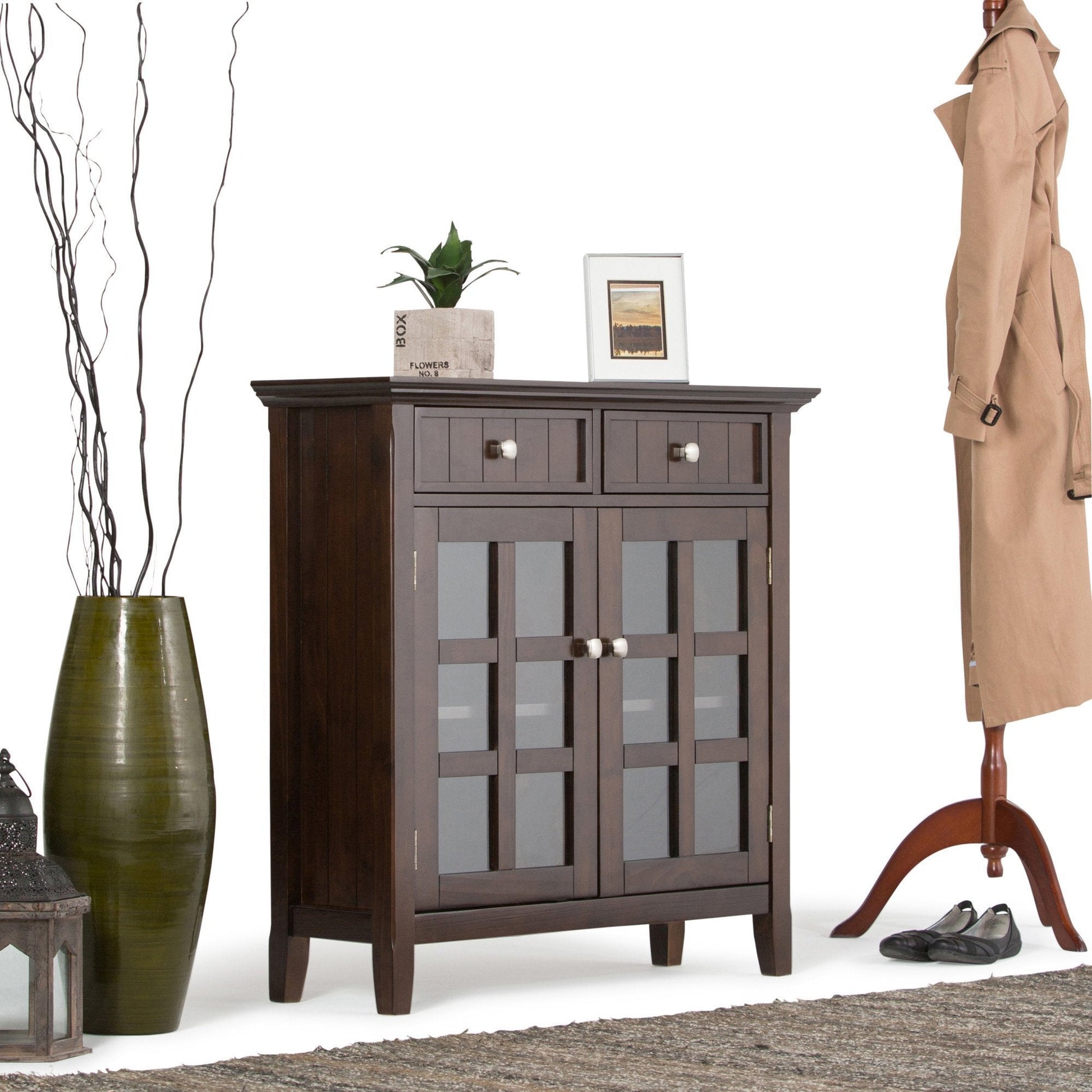 Brunette Brown | Acadian Entryway Storage Cabinet