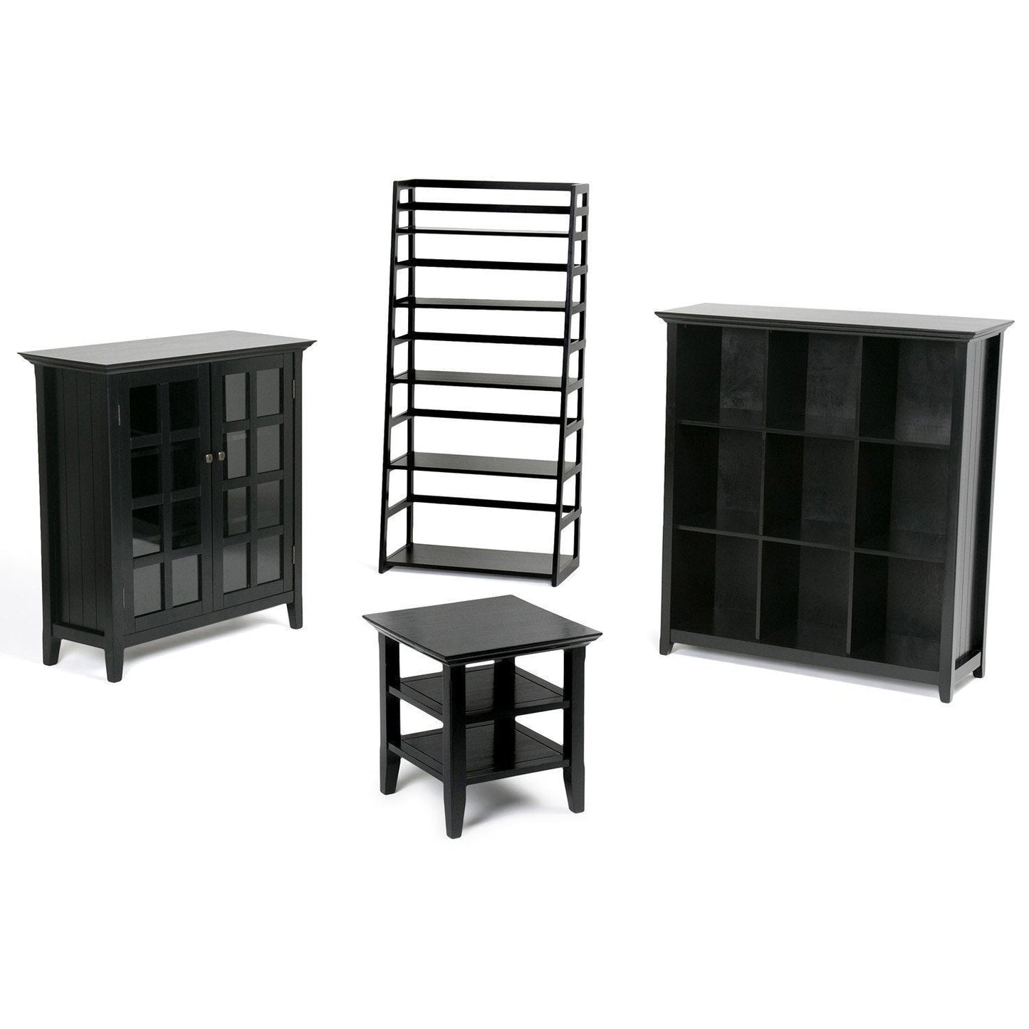 Black | Acadian Ladder Shelf Bookcase