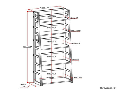 Black | Acadian Ladder Shelf Bookcase