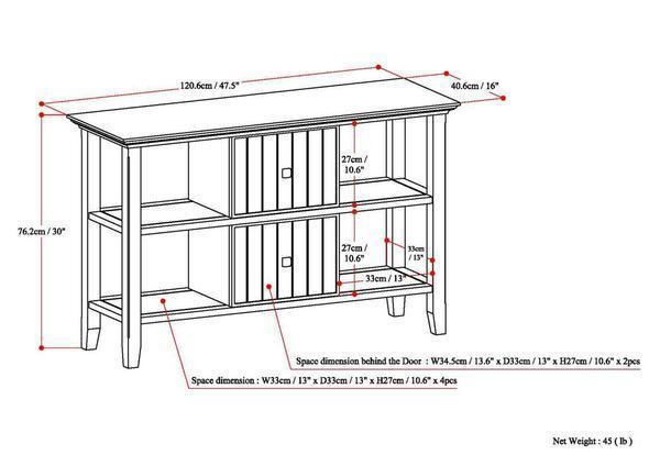 Brunette Brown | Acadian Console Sofa Table