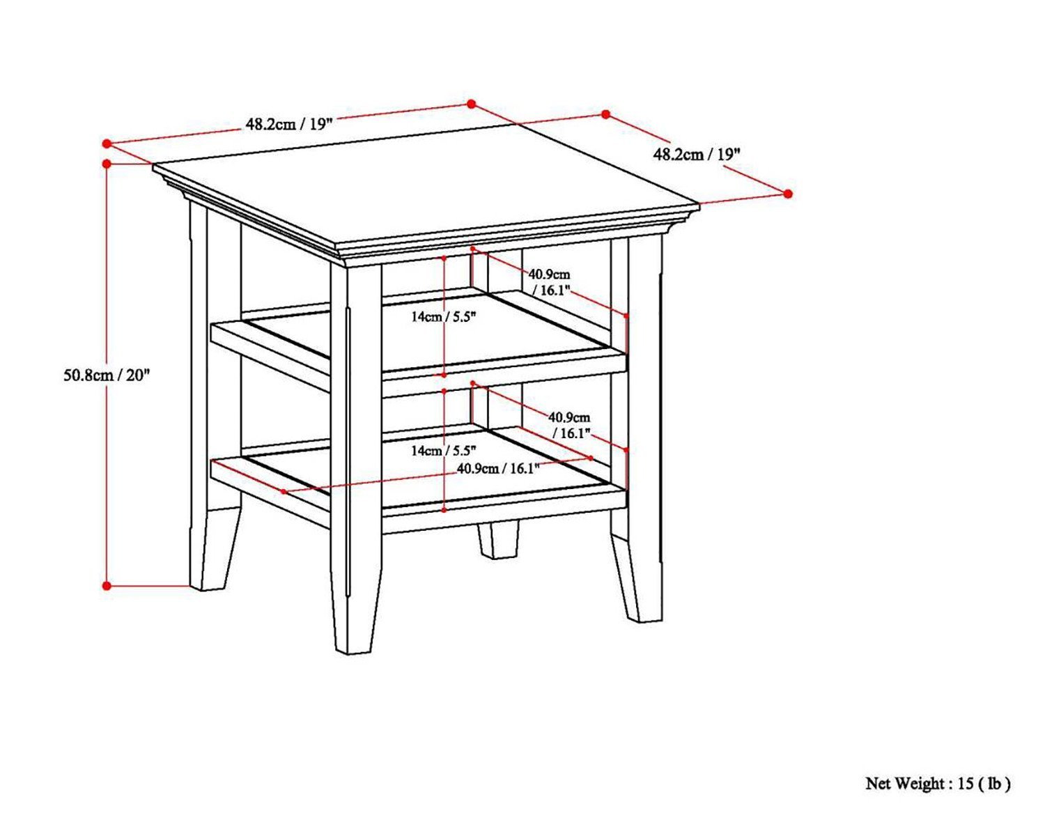 Black | Acadian End Side Table