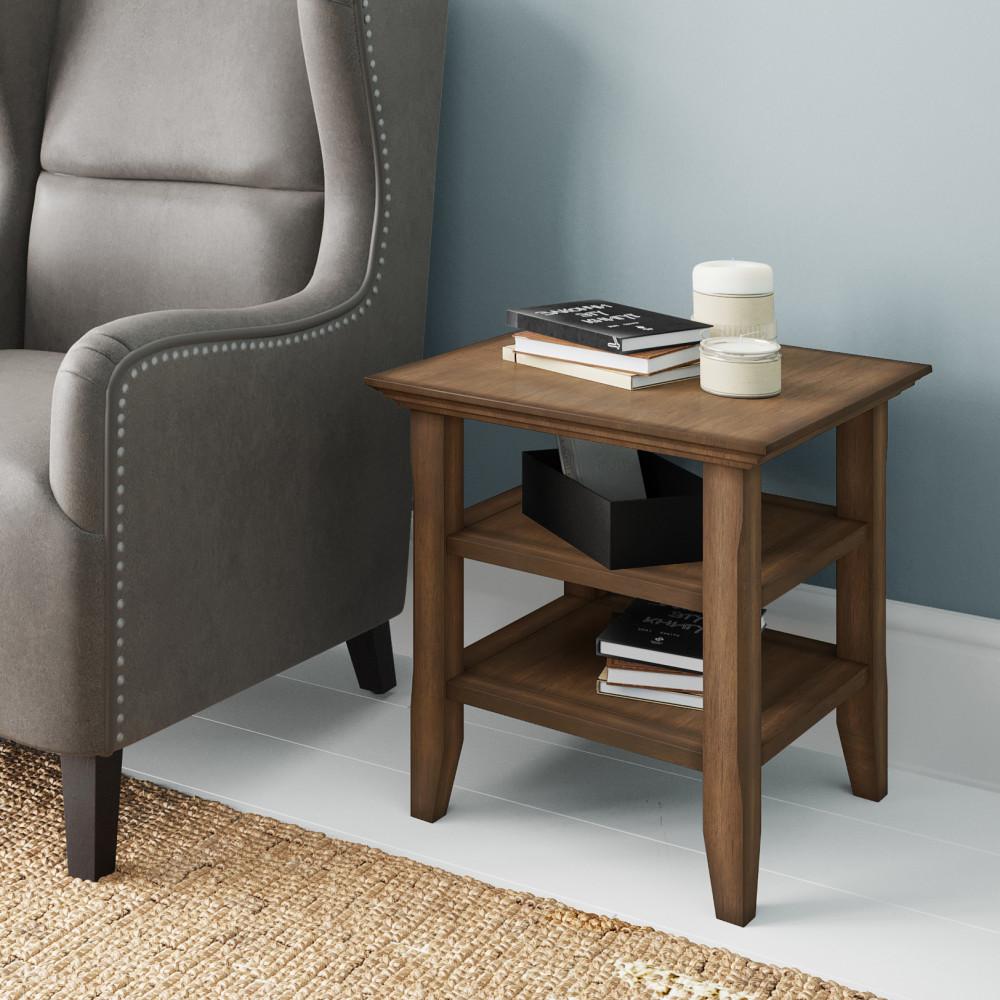 Rustic Natural Aged Brown | Acadian End Side Table