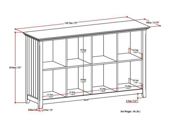 Brunette Brown | Acadian 8 Cube Storage / Sofa Table