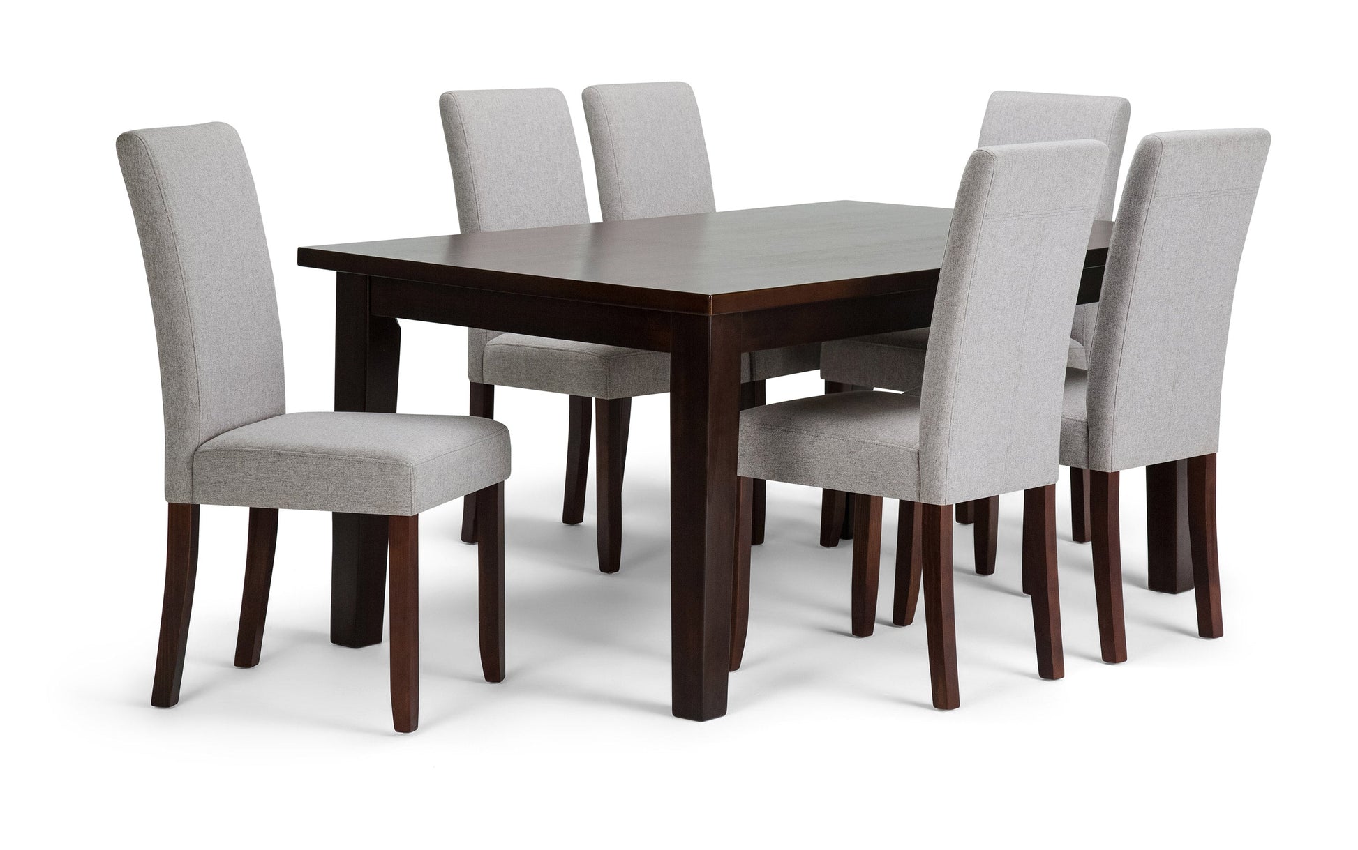 Cloud Grey Linen Style Fabric | Acadian 7 Piece Dining Set