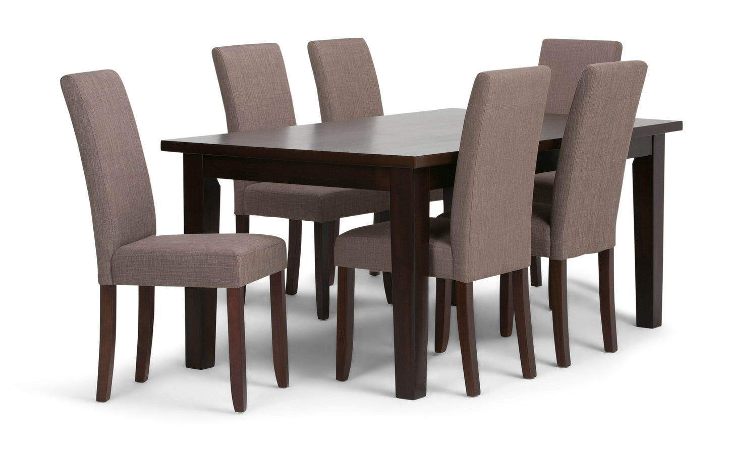 Light Mocha Linen Fabric | Acadian 7 Piece Dining Set