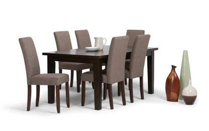 Light Mocha Linen Fabric | Acadian 7 Piece Dining Set