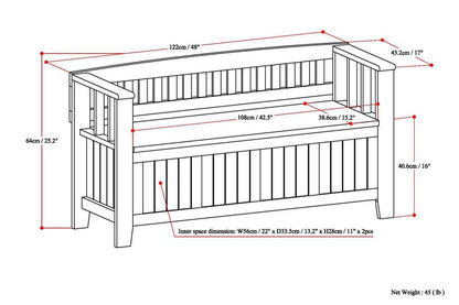 Light Avalon Brown | Acadian Entryway Bench