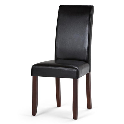 Midnight Black Vegan Leather | Acadian Faux Leather Parson Dining Chair (Set of 2)