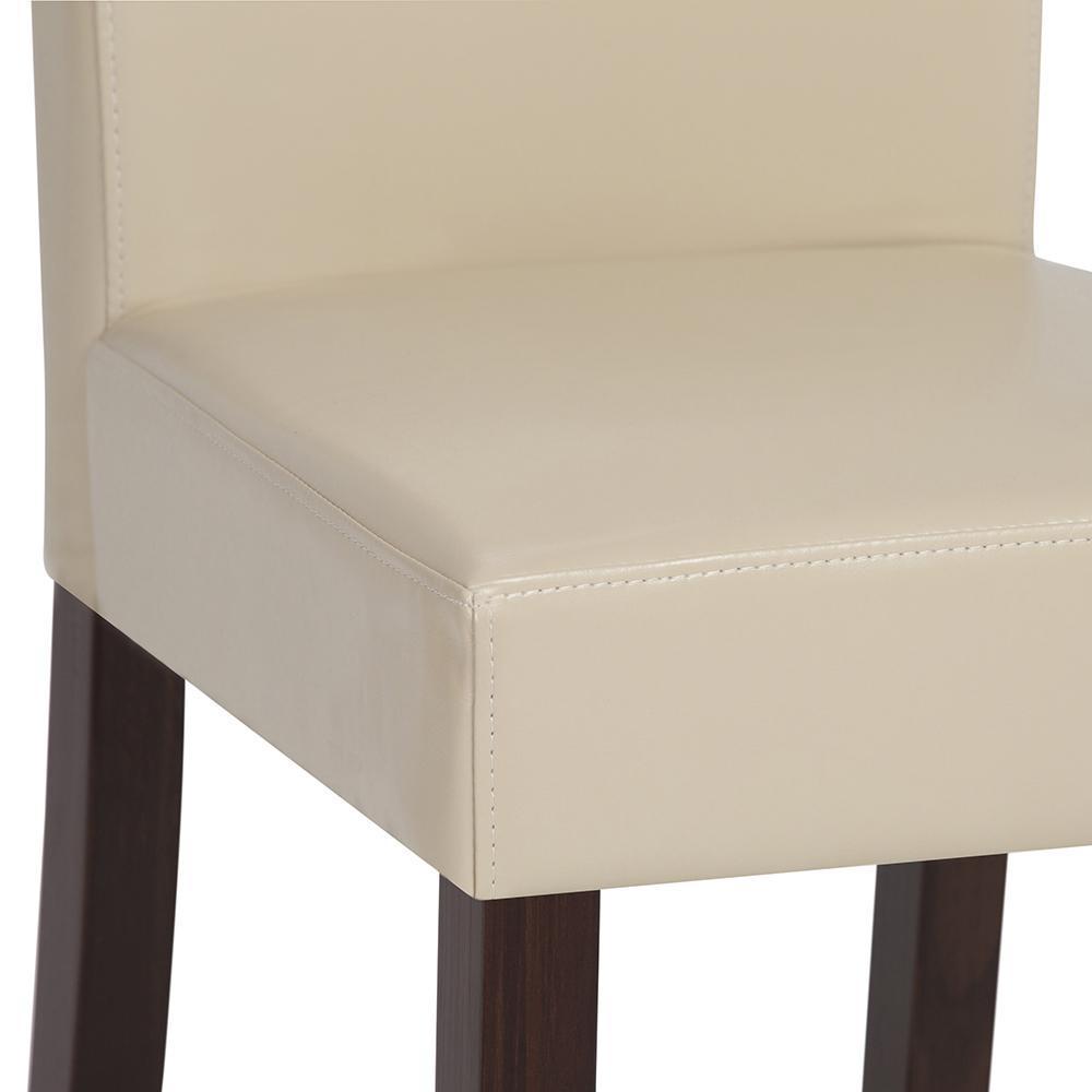 Satin Cream Vegan Leather | Acadian Faux Leather Parson Dining Chair (Set of 2)