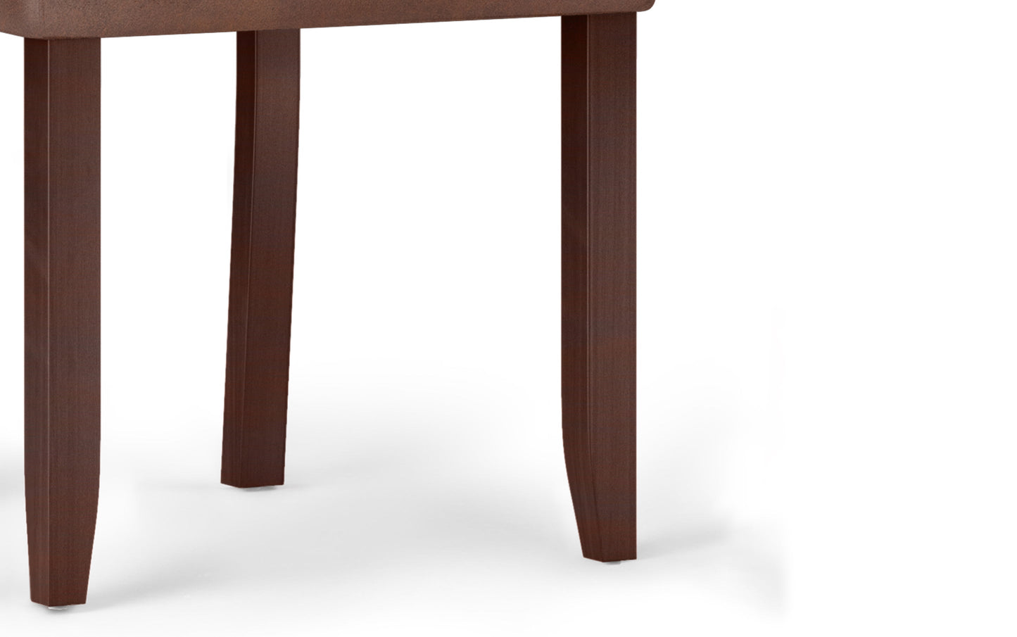 Distressed Saddle Brown Faux Distressed Leather | Acadian 7 Piece Dining Set