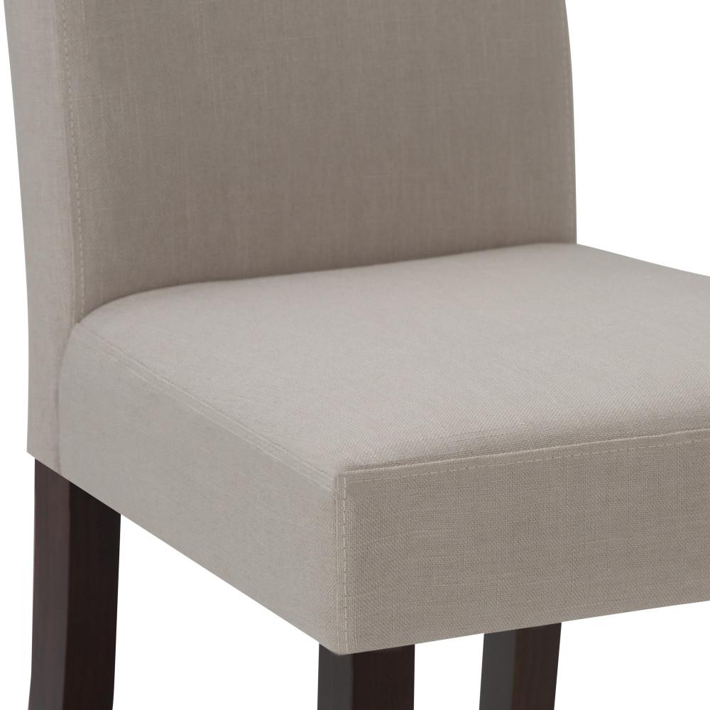 Light Beige Linen Style Fabric | Acadian Linen Look Fabric Parson Dining Chair (Set of 2)