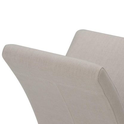 Light Beige Linen Style Fabric | Acadian Linen Look Fabric Parson Dining Chair (Set of 2)