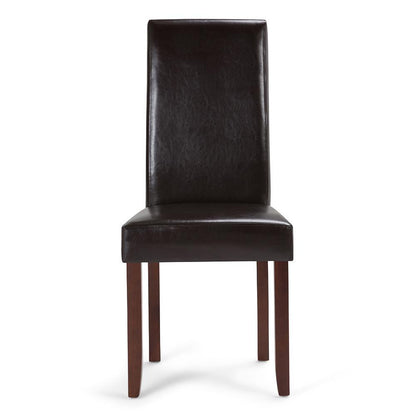 Tanners Brown Vegan Leather | Acadian Faux Leather Parson Dining Chair (Set of 2)