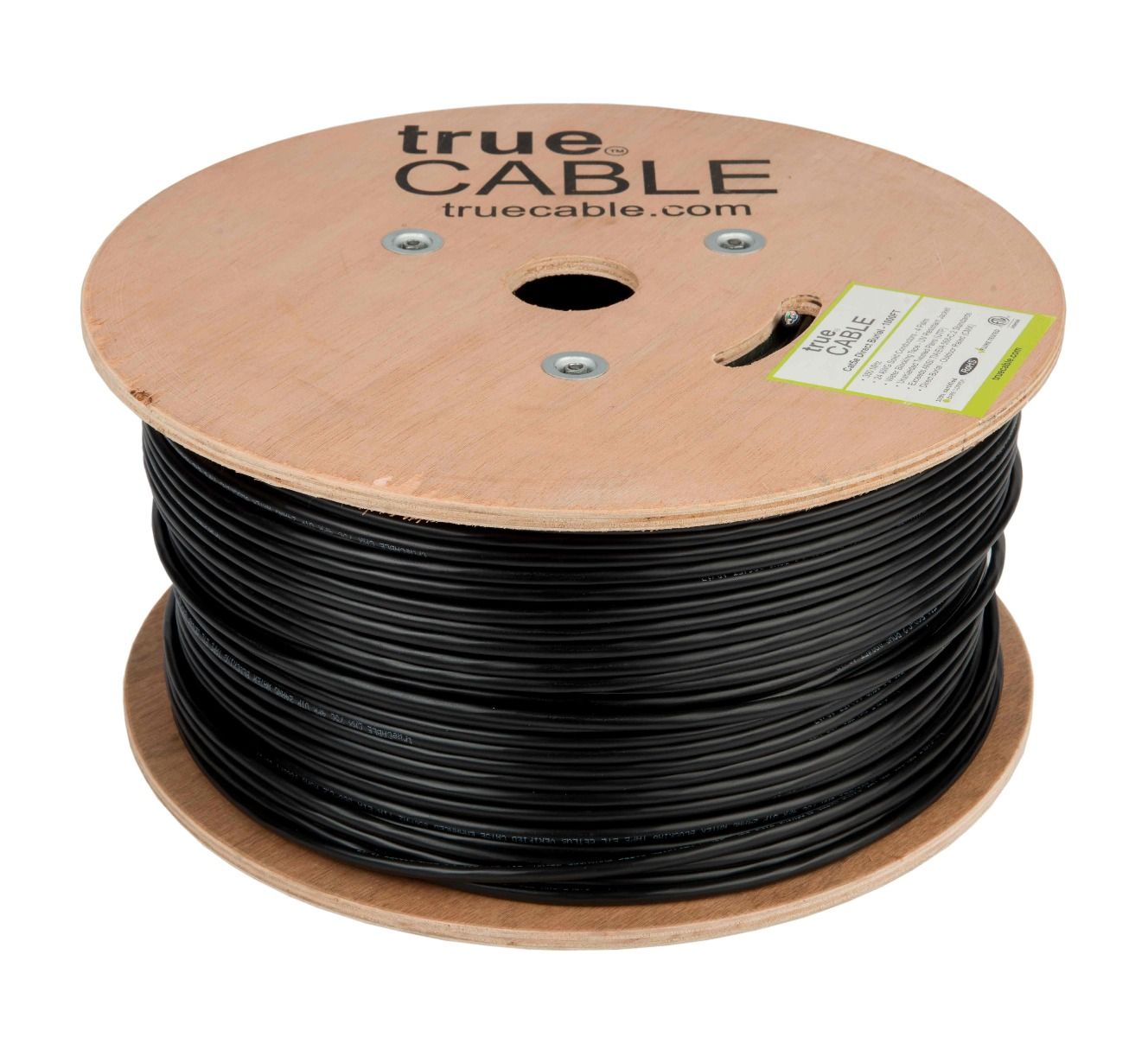 Cat5e Direct Burial Ethernet Cable, Unshielded, 1000ft, Black