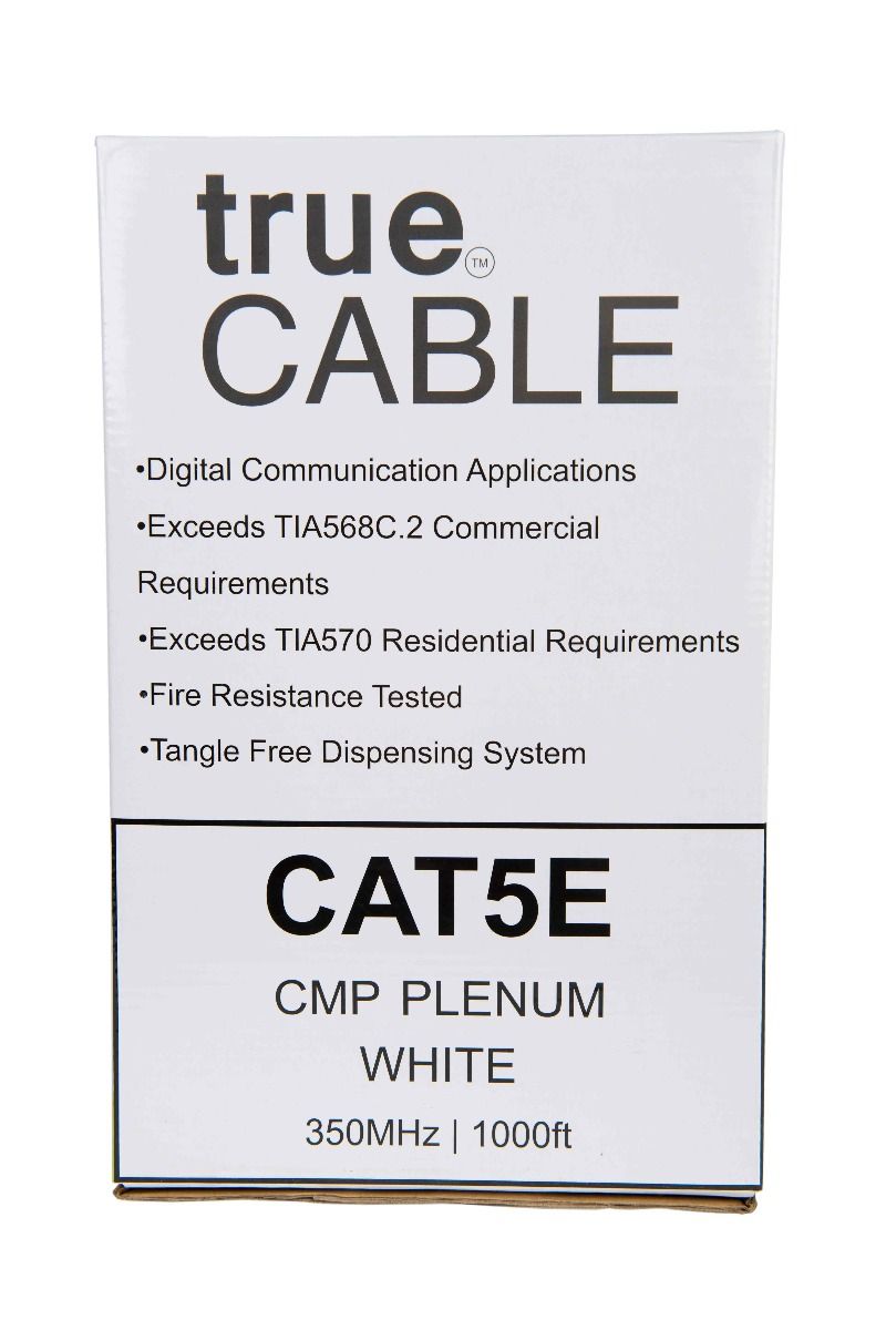Cat5e Plenum Ethernet Cable, Unshielded, 1000ft, Blue