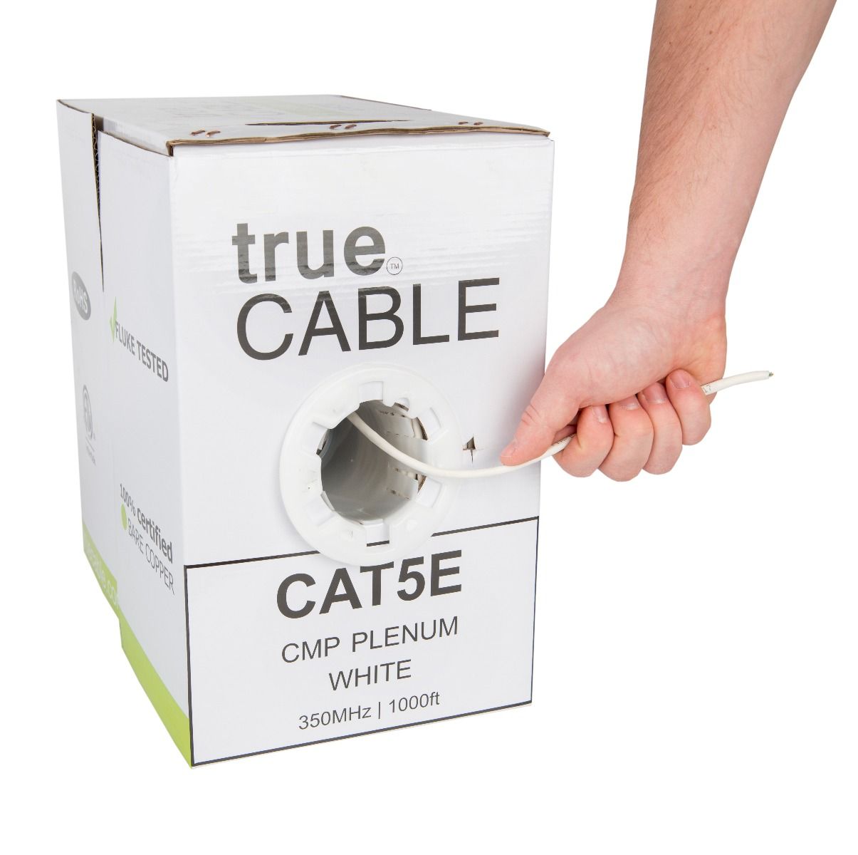 Cat5e Plenum Ethernet Cable, Unshielded, 1000ft, Blue