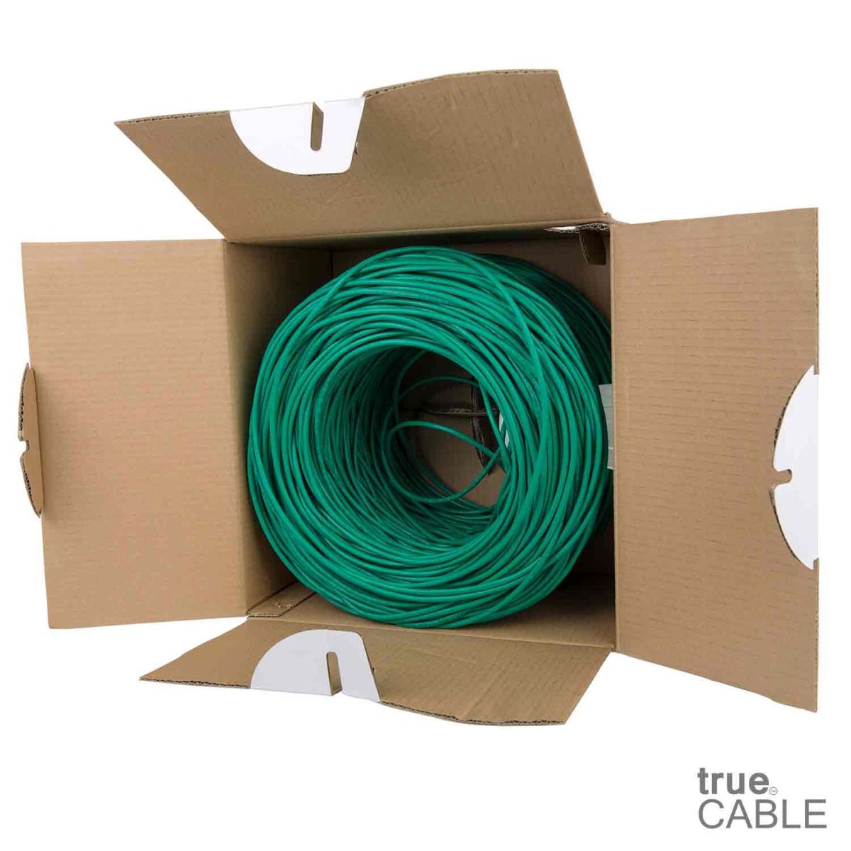 Cat5e Riser Ethernet Cable, Unshielded, 1000ft, Green
