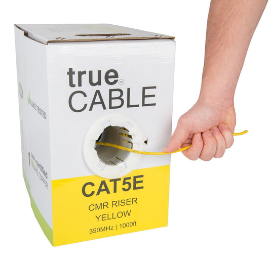 Cat5e Riser Ethernet Cable, Unshielded, 1000ft, Yellow