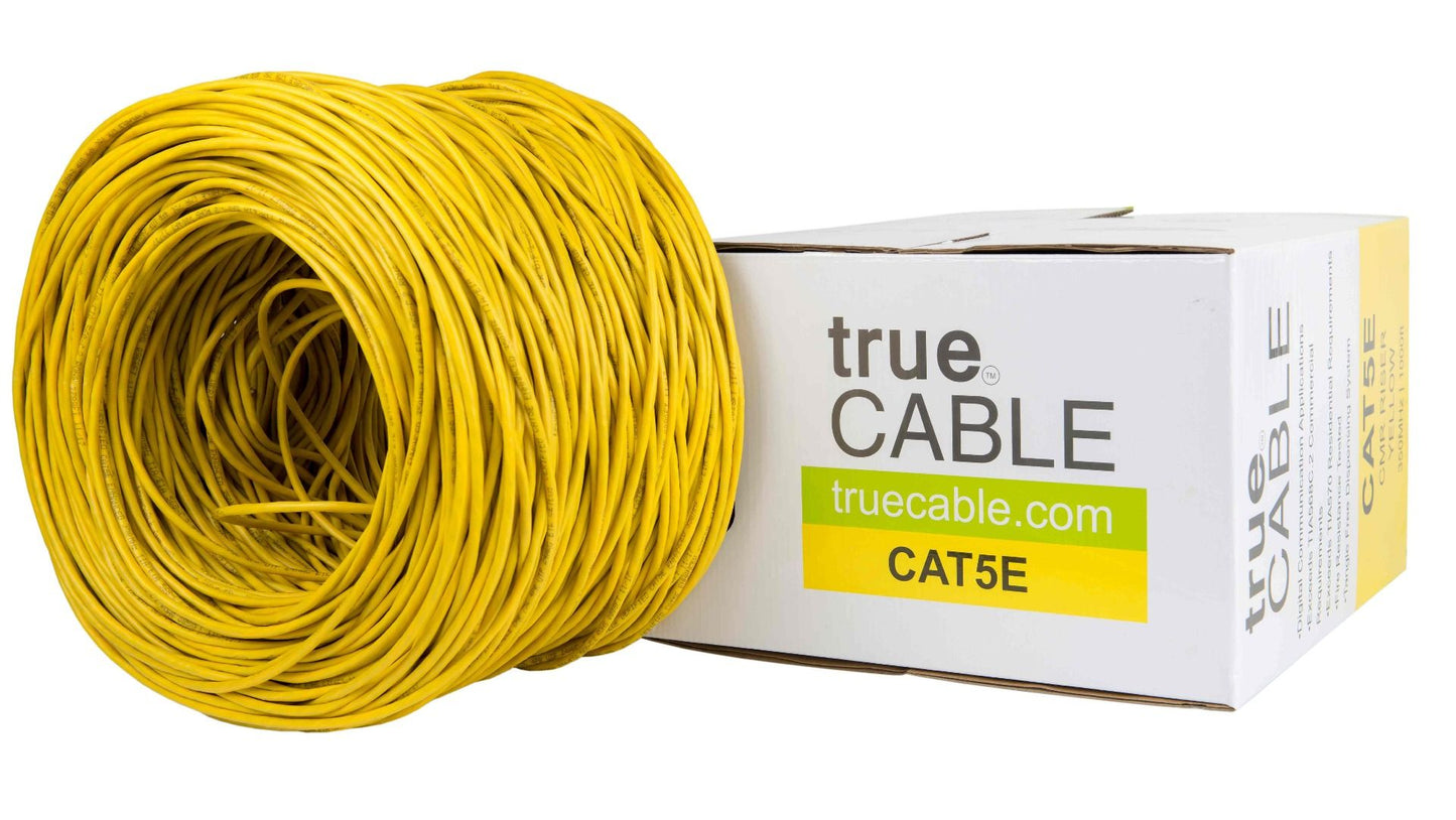 Cat5e Riser Ethernet Cable, Unshielded, 1000ft, Yellow