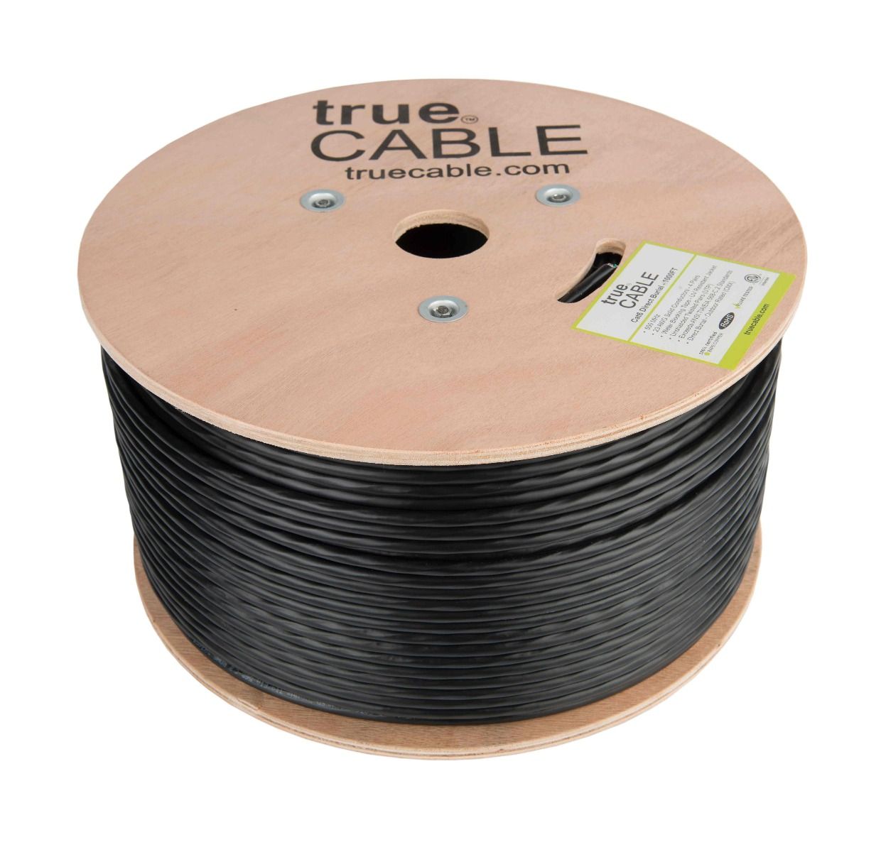 Cat6 Direct Burial Ethernet Cable, Unshielded, 1000ft, Black