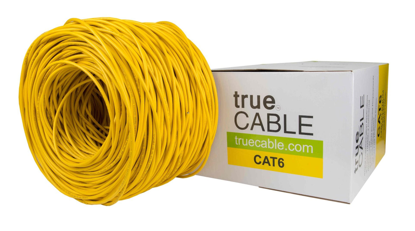 Cat6 Plenum Ethernet Cable, Unshielded, 1000ft, Yellow