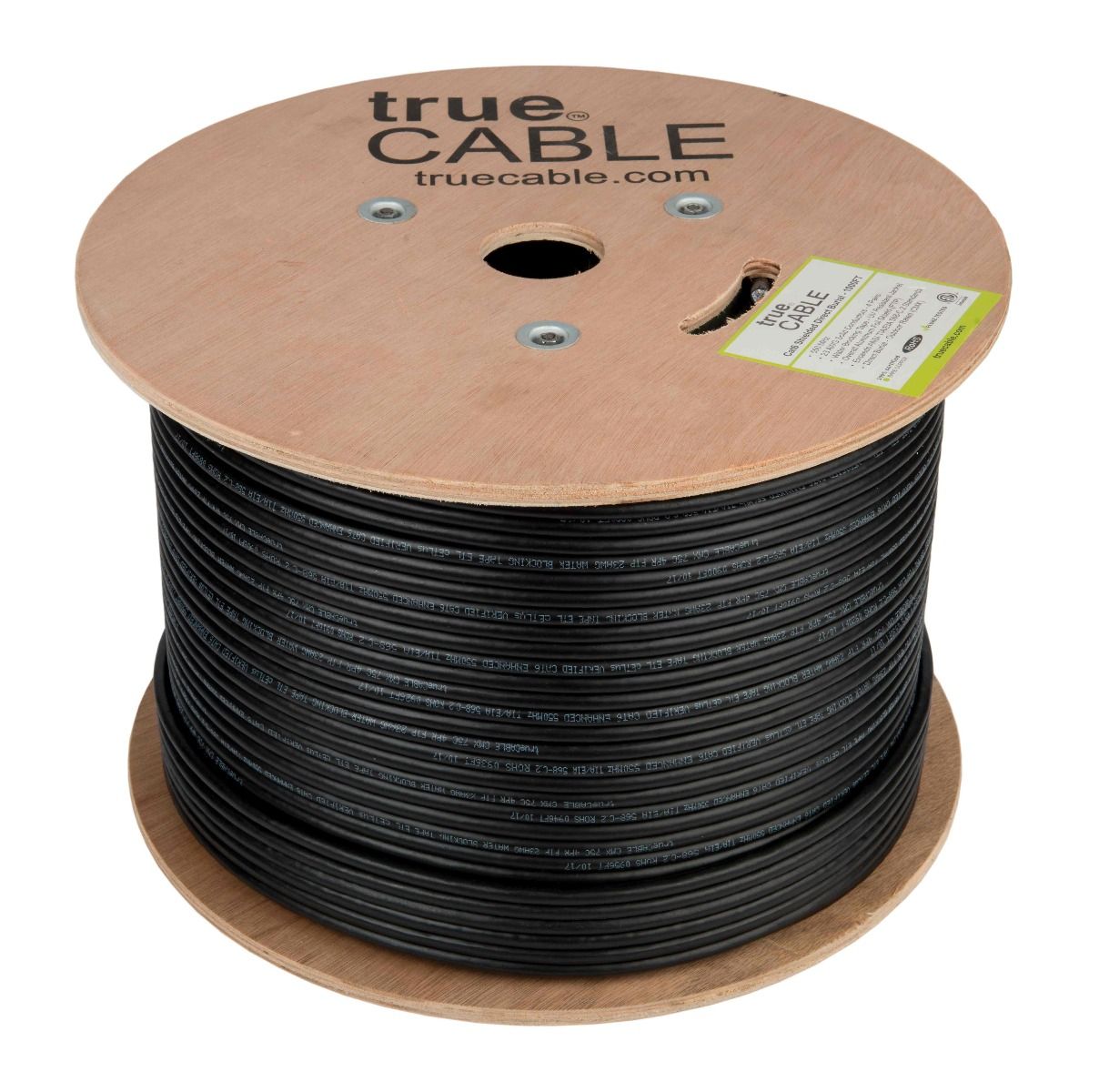 Cat6 Direct Burial Ethernet Cable, Shielded, 1000ft, Black