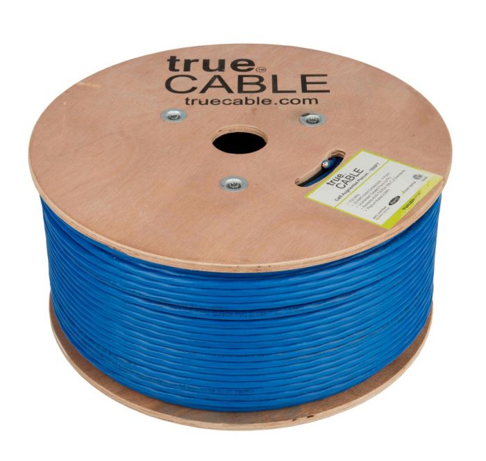 Cat6A Plenum Ethernet Cable, Unshielded, 1000ft, Blue