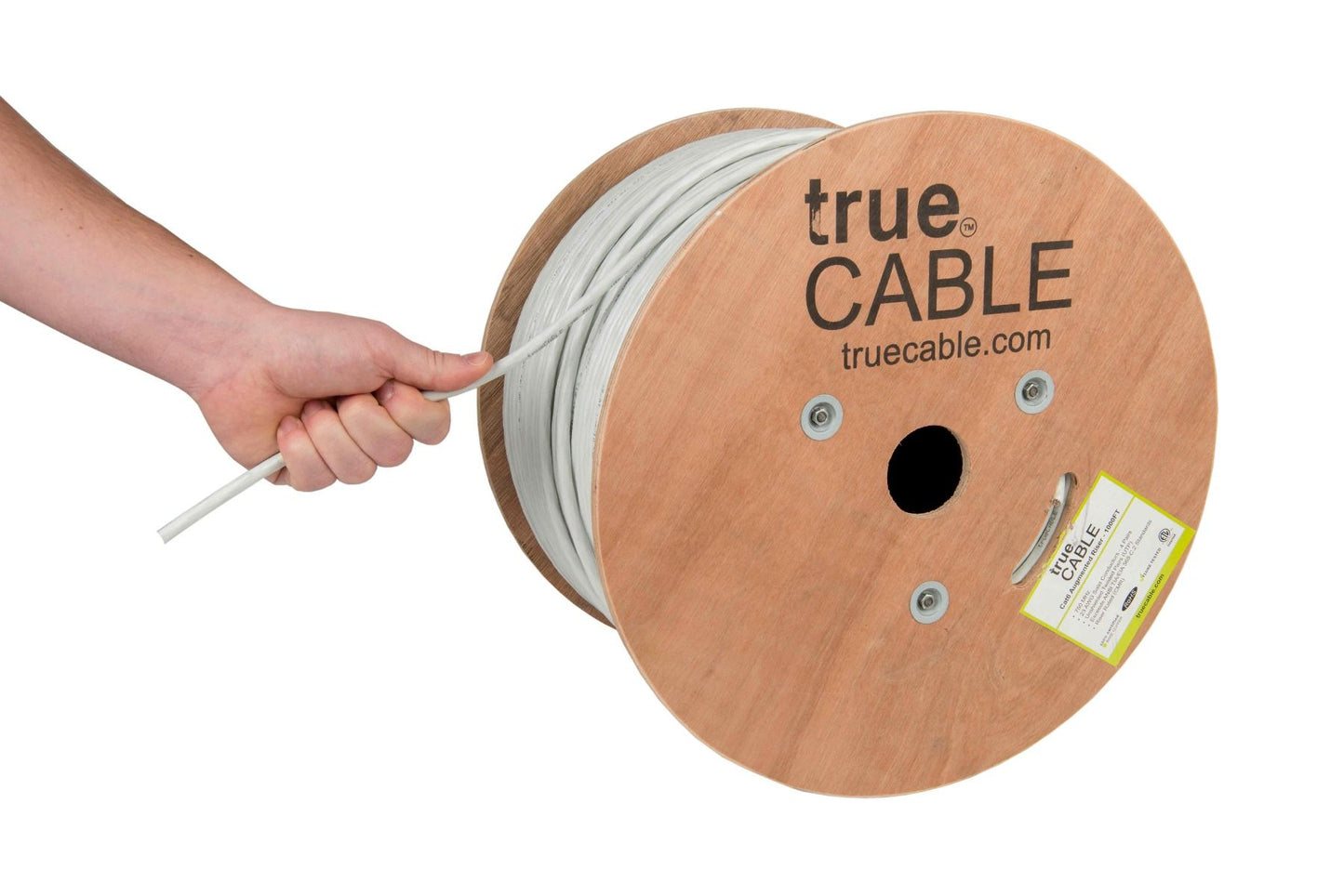 Cat6A Riser Ethernet Cable, Unshielded, 1000ft, White