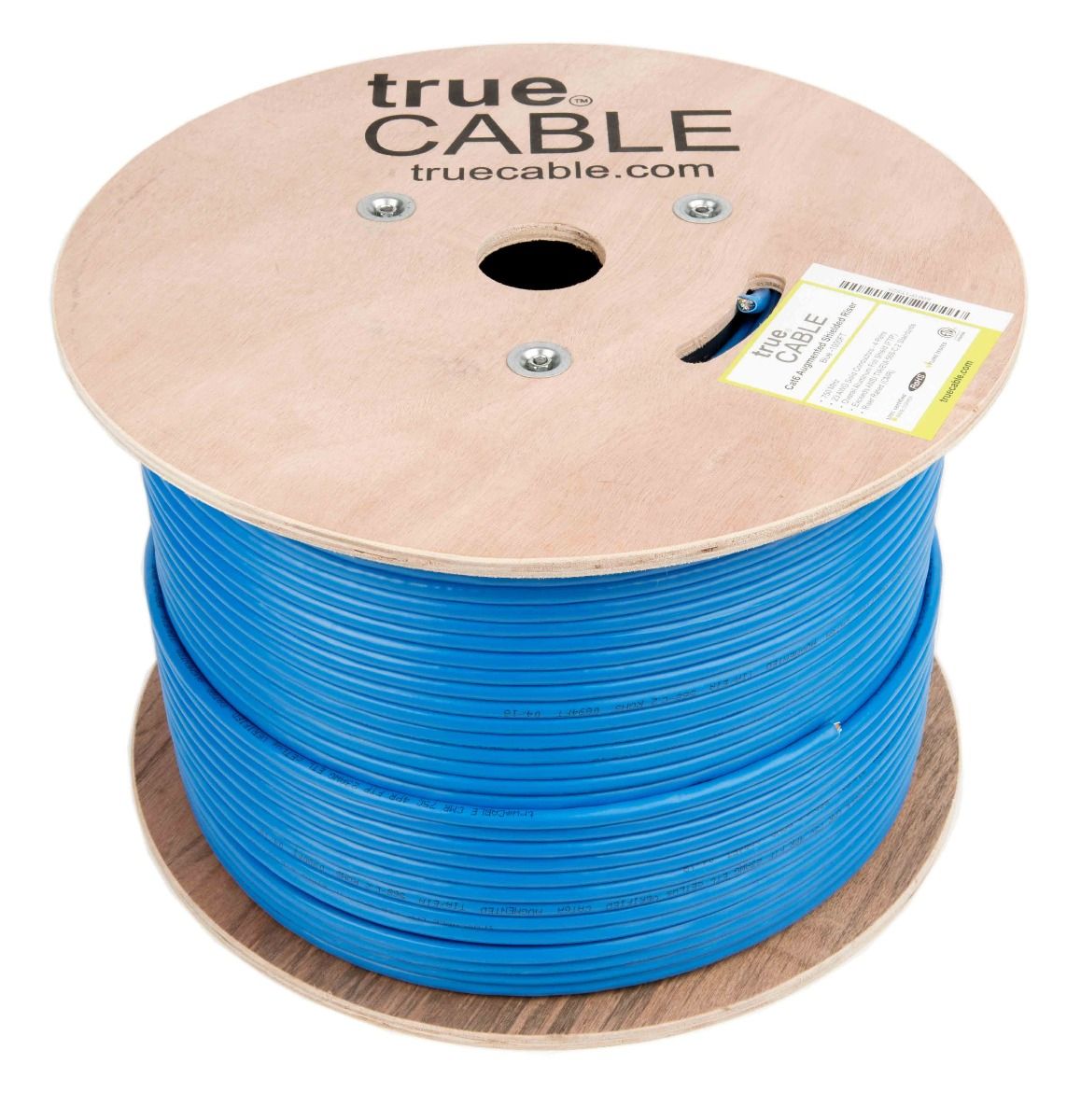 Cat6A Riser Ethernet Cable, Shielded, 1000ft, Blue