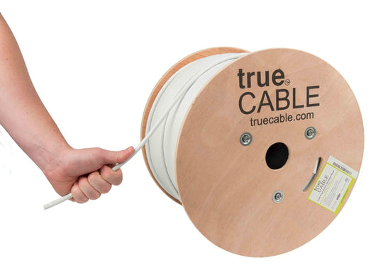 Cat6A Riser Ethernet Cable, Shielded, 1000ft, White